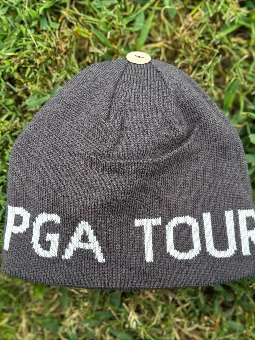 Men's Striped Knit Reversible Beanie Hat - Gray & White